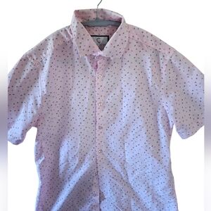 Men's Pink Patterned Shirt Suslo Couture Large CL0032